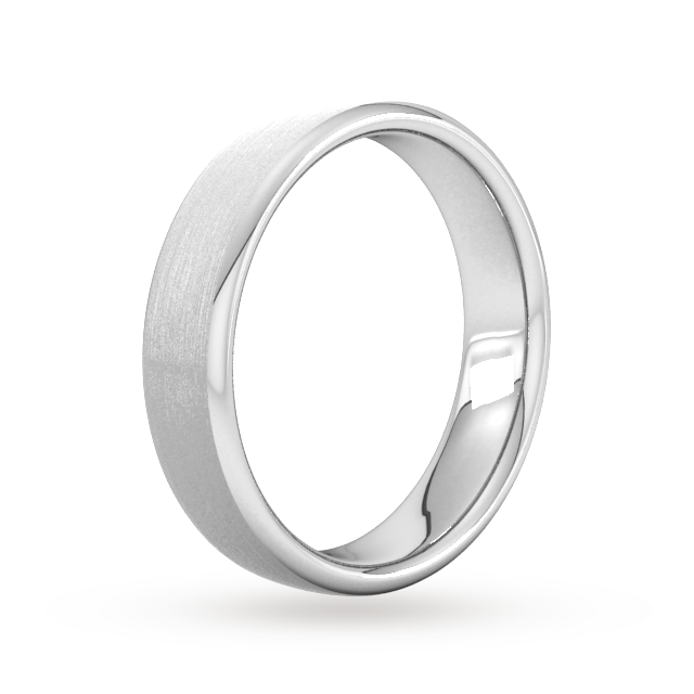 Goldsmiths 5mm D Shape Standard Matt Finished Wedding Ring In 18 Carat White Gold - Ring Size Q