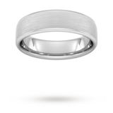 Goldsmiths 6mm D Shape Heavy Matt Finished Wedding Ring In 18 Carat White Gold