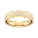 Goldsmiths 5mm D Shape Heavy Matt Finished Wedding Ring In 18 Carat Yellow Gold - Ring Size S