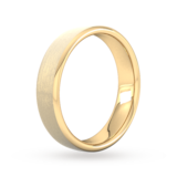 Goldsmiths 5mm D Shape Heavy Matt Finished Wedding Ring In 18 Carat Yellow Gold - Ring Size S