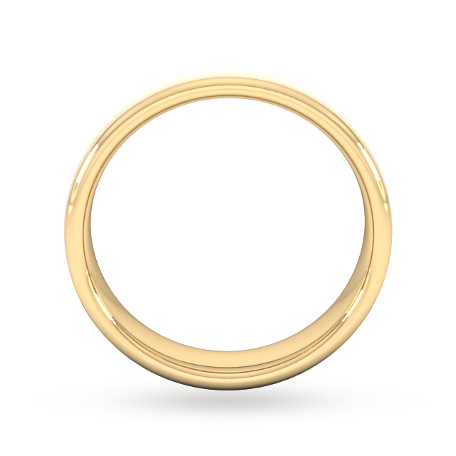 Goldsmiths 5mm D Shape Heavy Matt Finished Wedding Ring In 18 Carat Yellow Gold - Ring Size S