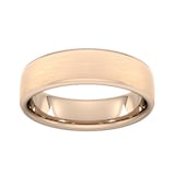 Goldsmiths 6mm D Shape Standard Matt Finished Wedding Ring In 18 Carat Rose Gold - Ring Size M