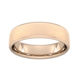 Goldsmiths 6mm D Shape Heavy Matt Finished Wedding Ring In 18 Carat Rose Gold - Ring Size Z