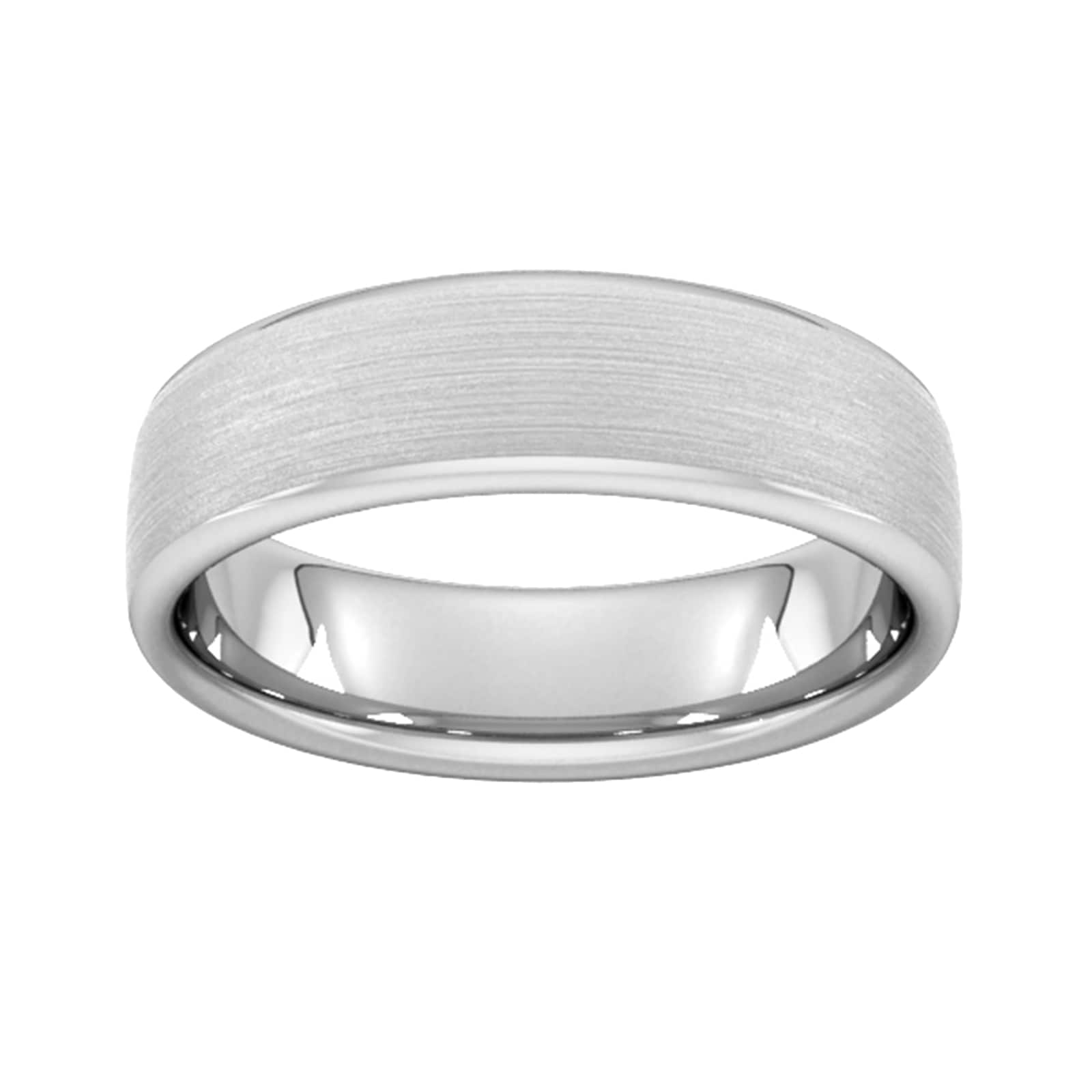 6mm D Shape Standard Matt Finished Wedding Ring In Platinum - Rin