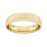 Goldsmiths 5mm Slight Court Heavy Polished Chamfered Edges With Matt Centre Wedding Ring In 9 Carat Yellow Gold - Ring Size P