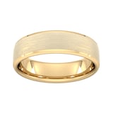 Goldsmiths 6mm Slight Court Heavy Polished Chamfered Edges With Matt Centre Wedding Ring In 9 Carat Yellow Gold