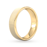 Goldsmiths 6mm Slight Court Heavy Polished Chamfered Edges With Matt Centre Wedding Ring In 9 Carat Yellow Gold