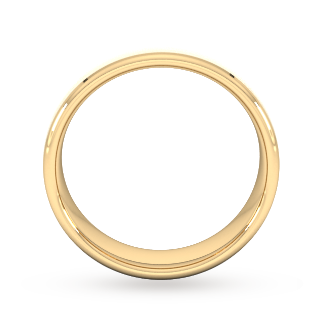 Goldsmiths 6mm Slight Court Heavy Polished Chamfered Edges With Matt Centre Wedding Ring In 9 Carat Yellow Gold