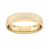 Goldsmiths 5mm Slight Court Extra Heavy Polished Chamfered Edges With Matt Centre Wedding Ring In 9 Carat Yellow Gold