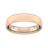 Goldsmiths 5mm Slight Court Extra Heavy Polished Chamfered Edges With Matt Centre Wedding Ring In 9 Carat Rose Gold - Ring Size Z