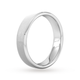 Goldsmiths 5mm Slight Court Extra Heavy Polished Chamfered Edges With Matt Centre Wedding Ring In 18 Carat White Gold