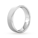 Goldsmiths 6mm Slight Court Extra Heavy Polished Chamfered Edges With Matt Centre Wedding Ring In 18 Carat White Gold - Ring Size N