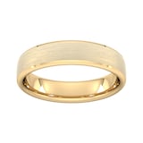 Goldsmiths 5mm Slight Court Heavy Polished Chamfered Edges With Matt Centre Wedding Ring In 18 Carat Yellow Gold - Ring Size P