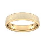 Goldsmiths 5mm Slight Court Extra Heavy Polished Chamfered Edges With Matt Centre Wedding Ring In 18 Carat Yellow Gold - Ring Size L