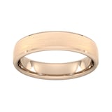 Goldsmiths 5mm Slight Court Standard Polished Chamfered Edges With Matt Centre Wedding Ring In 18 Carat Rose Gold