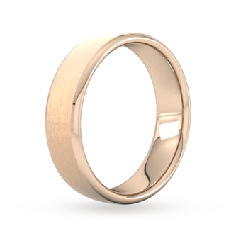 Goldsmiths 6mm Slight Court Heavy Polished Chamfered Edges With Matt Centre Wedding Ring In 18 Carat Rose Gold Goldsmiths 6mm Slight Court Heavy Polished Chamfered Edges With Matt Centre Wedding Ring In 18 Carat Rose Gold