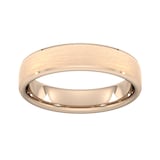 Goldsmiths 5mm Slight Court Extra Heavy Polished Chamfered Edges With Matt Centre Wedding Ring In 18 Carat Rose Gold