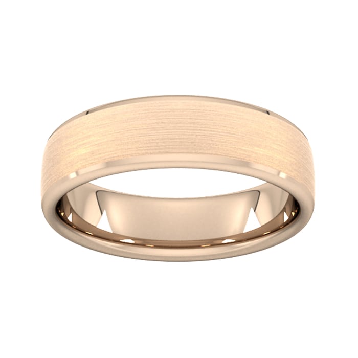 Goldsmiths 6mm Slight Court Extra Heavy Polished Chamfered Edges With Matt Centre Wedding Ring In 18 Carat Rose Gold - Ring Size I