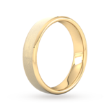 Goldsmiths 5mm Flat Court Heavy Polished Chamfered Edges With Matt Centre Wedding Ring In 18 Carat Yellow Gold - Ring Size P