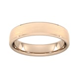 Goldsmiths 5mm Flat Court Heavy Polished Chamfered Edges With Matt Centre Wedding Ring In 18 Carat Rose Gold - Ring Size P