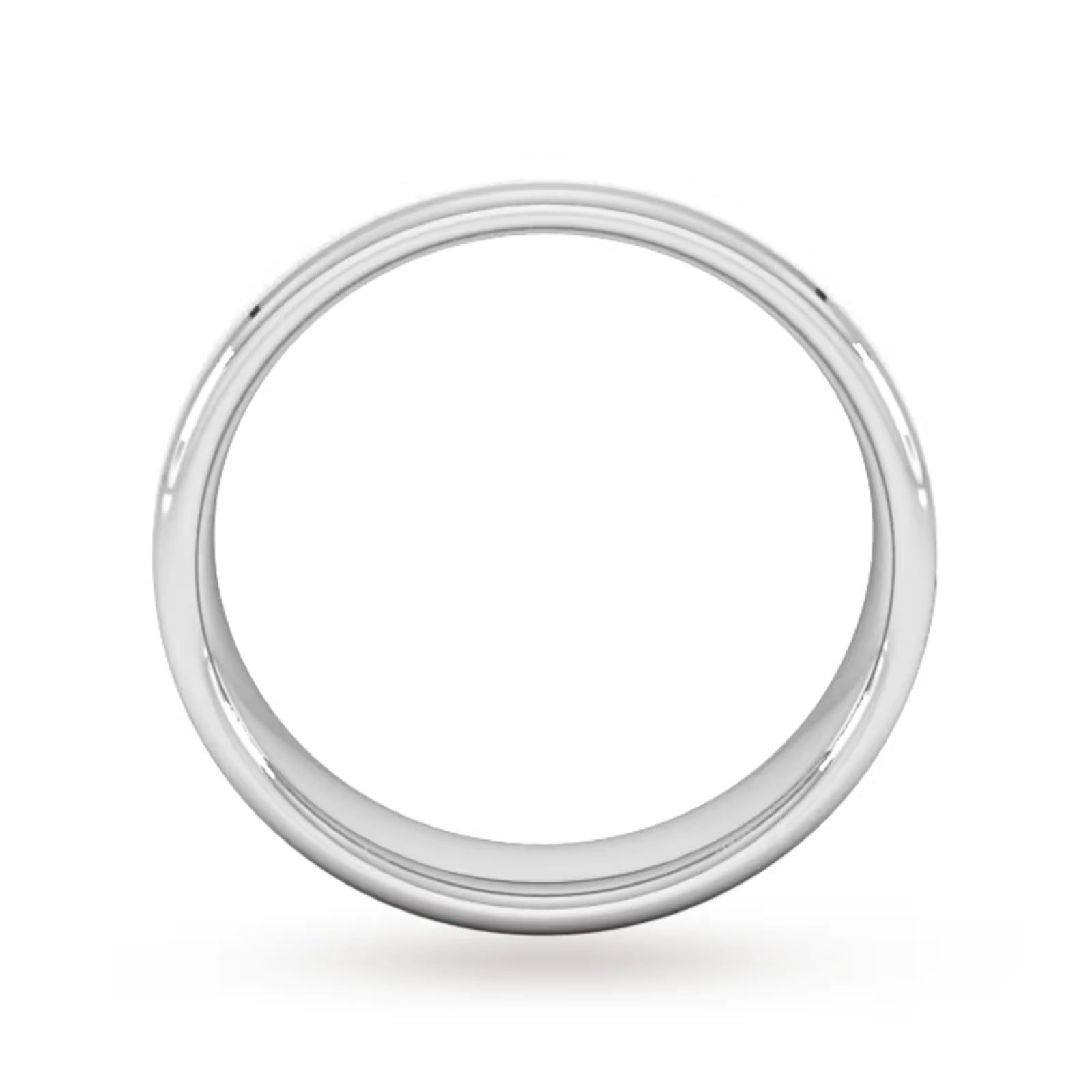 Goldsmiths 5mm Flat Court Heavy Polished Chamfered Edges With Matt Centre Wedding Ring In Platinum