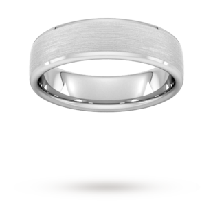 Goldsmiths 6mm Traditional Court Heavy Polished Chamfered Edges With Matt Centre Wedding Ring In 9 Carat White Gold