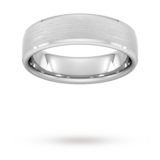 Goldsmiths 6mm Traditional Court Heavy Polished Chamfered Edges With Matt Centre Wedding Ring In 9 Carat White Gold