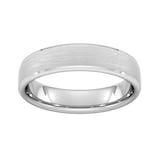 Goldsmiths 5mm Traditional Court Heavy Polished Chamfered Edges With Matt Centre Wedding Ring In 18 Carat White Gold