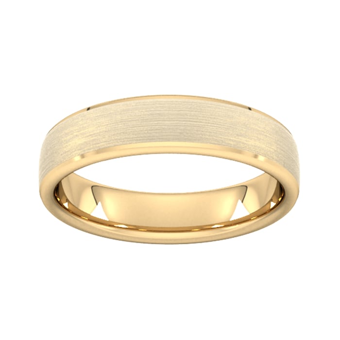 Goldsmiths 6mm Traditional Court Heavy Polished Chamfered Edges With Matt Centre Wedding Ring In 18 Carat Yellow Gold