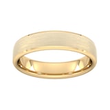 Goldsmiths 6mm Traditional Court Heavy Polished Chamfered Edges With Matt Centre Wedding Ring In 18 Carat Yellow Gold