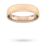 Goldsmiths 5mm Traditional Court Standard Polished Chamfered Edges With Matt Centre Wedding Ring In 18 Carat Rose Gold - Ring Size H