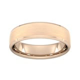 Goldsmiths 6mm Traditional Court Heavy Polished Chamfered Edges With Matt Centre Wedding Ring In 18 Carat Rose Gold - Ring Size S