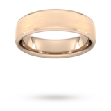 Goldsmiths 6mm D Shape Heavy Polished Chamfered Edges With Matt Centre Wedding Ring In 9 Carat Rose Gold