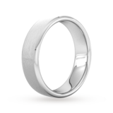 Goldsmiths 6mm D Shape Heavy Polished Chamfered Edges With Matt Centre Wedding Ring In 18 Carat White Gold