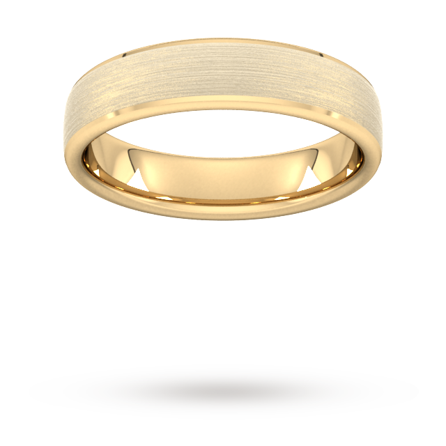 6mm D Shape Standard Polished Chamfered Edges With Matt Centre Wedding Ring In 18 Carat Yellow Gold - Ring Size Z