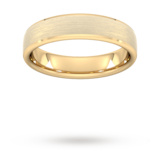 Goldsmiths 6mm D Shape Standard Polished Chamfered Edges With Matt Centre Wedding Ring In 18 Carat Yellow Gold