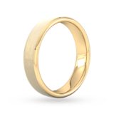 Goldsmiths 5mm D Shape Heavy Polished Chamfered Edges With Matt Centre Wedding Ring In 18 Carat Yellow Gold