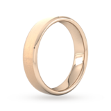 Goldsmiths 5mm D Shape Heavy Polished Chamfered Edges With Matt Centre Wedding Ring In 18 Carat Rose Gold - Ring Size G