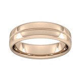 Goldsmiths 6mm Slight Court Standard Milgrain Centre Wedding Ring In 9 Carat Rose Gold