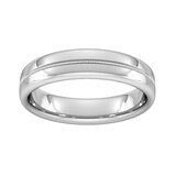 Goldsmiths 5mm Slight Court Standard Milgrain Centre Wedding Ring In 18 Carat White Gold - Ring Size Q