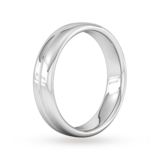 Goldsmiths 5mm Slight Court Standard Milgrain Centre Wedding Ring In 18 Carat White Gold