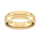 Goldsmiths 6mm Slight Court Heavy Milgrain Centre Wedding Ring In 18 Carat Yellow Gold - Ring Size Q