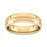 Goldsmiths 6mm Slight Court Extra Heavy Milgrain Centre Wedding Ring In 18 Carat Yellow Gold - Ring Size Q