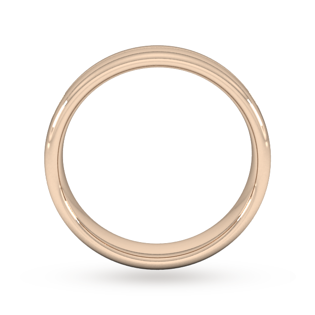 Goldsmiths 5mm Slight Court Standard Milgrain Centre Wedding Ring In 18 Carat Rose Gold - Ring Size Q