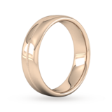 Goldsmiths 6mm Slight Court Standard Milgrain Centre Wedding Ring In 18 Carat Rose Gold