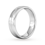 Goldsmiths 6mm Slight Court Extra Heavy Milgrain Centre Wedding Ring In 950  Palladium - Ring Size P