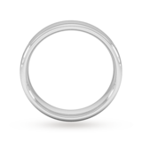 Goldsmiths 5mm Flat Court Heavy Milgrain Centre Wedding Ring In 18 Carat White Gold - Ring Size Q