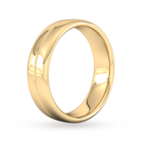 Goldsmiths 6mm Flat Court Heavy Milgrain Centre Wedding Ring In 18 Carat Yellow Gold