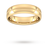 Goldsmiths 6mm Traditional Court Heavy Milgrain Centre Wedding Ring In 9 Carat Yellow Gold