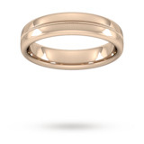 Goldsmiths 5mm Traditional Court Heavy Milgrain Centre Wedding Ring In 9 Carat Rose Gold